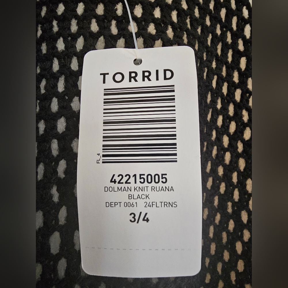 Torrid Black Open-Knit Ruana - Picture 4 of 6